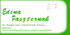 edina paszternak business card